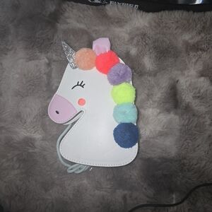 Unicorn Pom-Pom Kids Bag - White and Multicolor